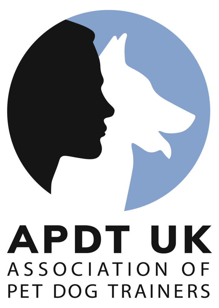 Logo for APDT showing a face and dog in profile